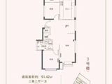 蓬莱幸福家园_2室2厅1卫 建面91平米