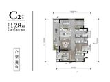 远大云锦壹号_2室2厅2卫 建面128平米