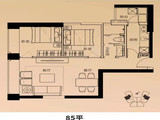 加福华尔登府邸_2室2厅1卫 建面85平米